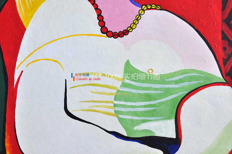 
                                        印象斑斓 毕加索系列 梦 纯手绘油画 名画 客厅卧室玄关酒店咖啡厅油画 窗边的女人 50X60CM                