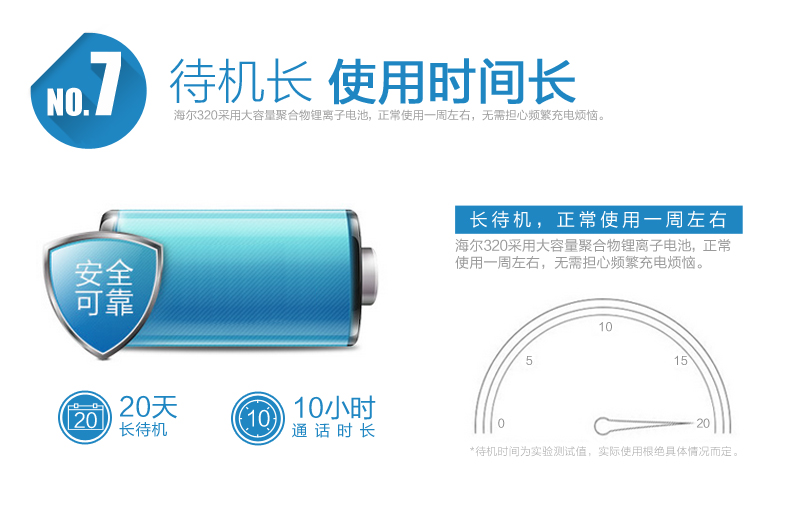 海尔HG-M320 老人手机 移动/联通2G 博雅黑