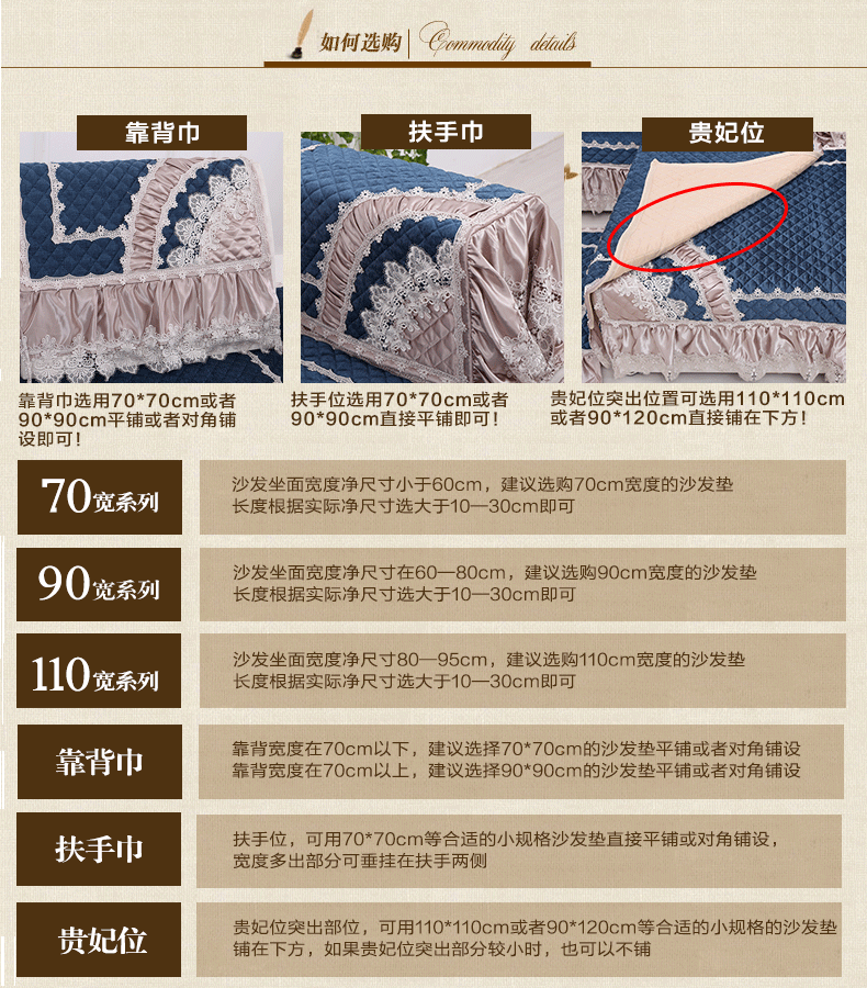 
                                        欣巢 沙发垫四季组合时尚布艺欧式沙发垫套装厚沙发垫坐垫罩真防滑皮沙发垫飘窗垫 陌上花开-宝蓝色 90*90cm/一片                