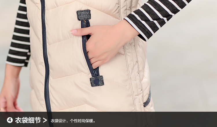 韩阁丽姿2016韩版中长款女秋冬连帽马甲羽绒棉马甲外套大码 568 黄色 XXXL
