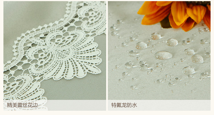 
                                        锦色华年 精致水溶蕾丝花边桌布 防水餐桌布 时尚布艺台布茶几布 草绿色 定制选项拍前请联系客服                