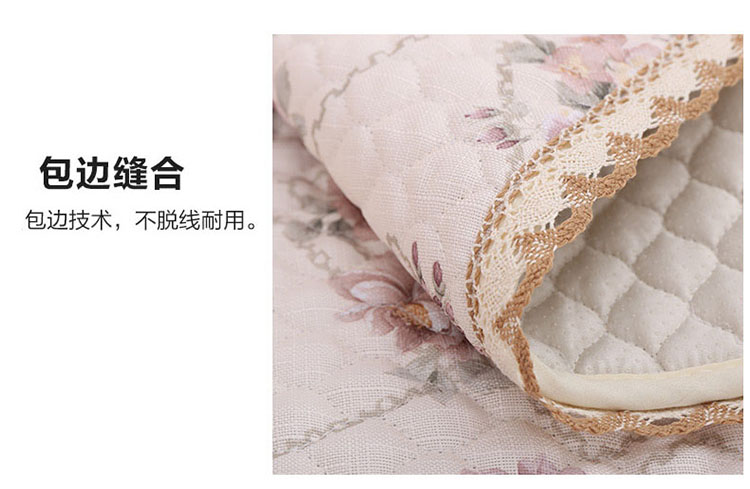 
                                        草色帘青沙发垫套四季防滑布艺沙发巾蕾丝沙发罩坐垫 相约春天-粉色 70*150cm单片                