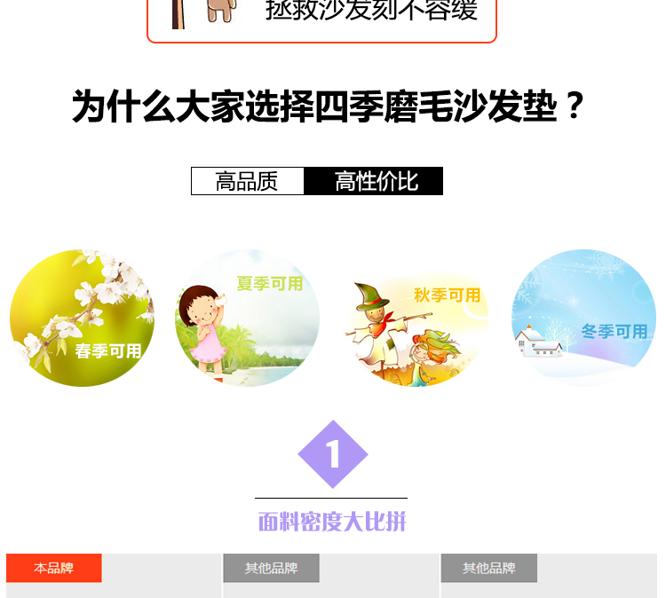 皇雅蒙娜丽莎 沙发垫四季 欧式沙发垫 布艺沙发巾防滑沙发套磨毛坐垫飘窗垫 兰羽 70*150cm单条装