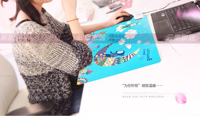 畅志电脑暖手桌面发热办公室加热保暖桌垫毯暖桌宝电热板写字台书写台板书写垫 mini绿