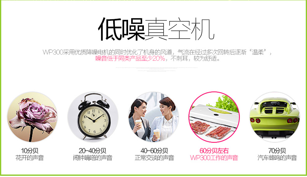 美吉斯WP300真空包装机塑封口机食品保鲜机茶叶家用小型抽真空机塑封机 15*25cm(5片袋)