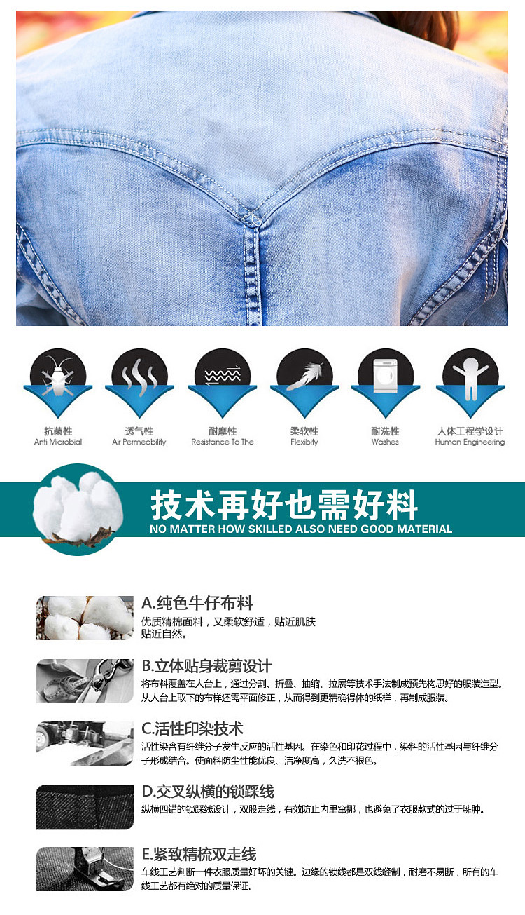 理查以纯森 韩版修身女士牛仔上衣短款外套夹克  秋冬新款少女清新潮流LL3 蓝色 M