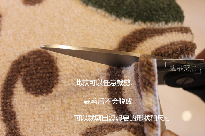 玫瑰圆形垫子电脑椅垫打坐垫防滑卧室门垫田园立体剪花客厅脚垫防滑地垫 豹纹玫瑰 100*100cm圆形