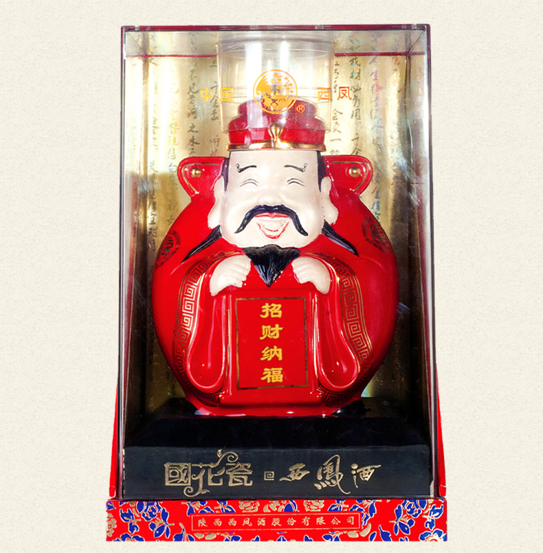 西凤财神酒 国花瓷西凤酒30年珍品 招财纳福高