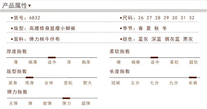 北极绒（Bejirog） 新款弹力高腰牛仔裤女小脚裤韩版潮长裤子 秋冬修身显瘦铅笔女裤加绒 烟灰蓝 27(2尺)
