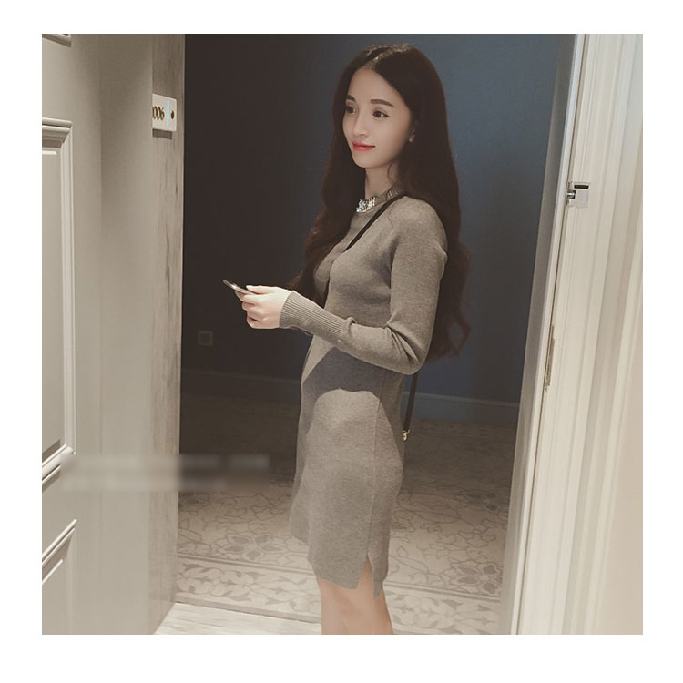 衣与草2015秋装新款连衣裙子女装秋款 女装秋季连衣裙秋装上新 女装冬上新  冬季新品女装 灰色 均码-