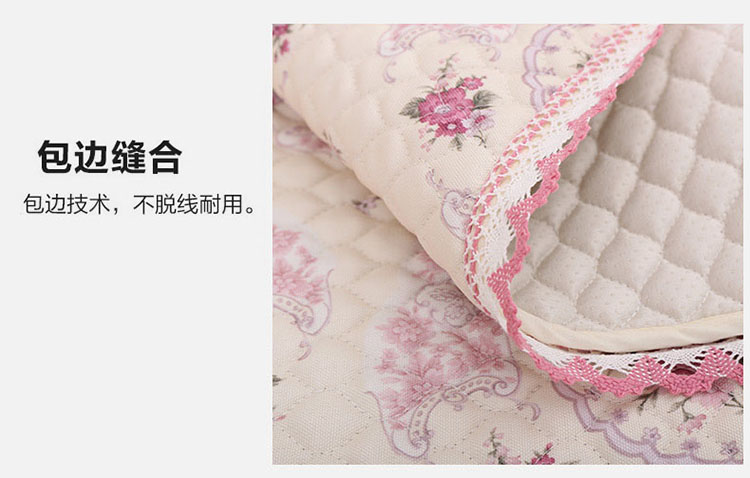 草色帘青亚麻沙发垫组合套装防滑韩式蕾丝沙发巾沙发套罩四季 相约春天-蓝色 90宽大L贵妃套装
