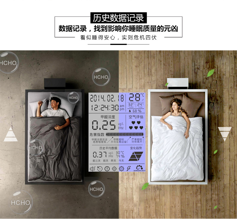 思乐智MEF-MINI PM2.5甲醛雾霾检测仪 家用室内测空气质量便携式多功能检测仪 