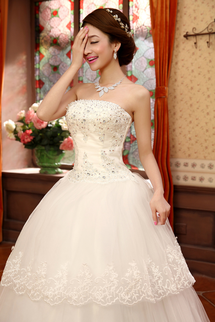 Rain Coat bride 2015 marriage is the new lace Korean Princess Mary Magdalene chest video thin luxury diamond studs Mun-zhuhai tail length wedding HS879 white streak of side 2 pictures, XL-2 price, brand platters! The elections are supplied in the national character of distribution, so action, buy now enjoy more preferential! As soon as possible.