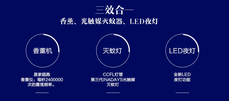 inadays捕蚊达人超声波香薰机精油加湿器灭蚊灯家用灭蚊器插电净化