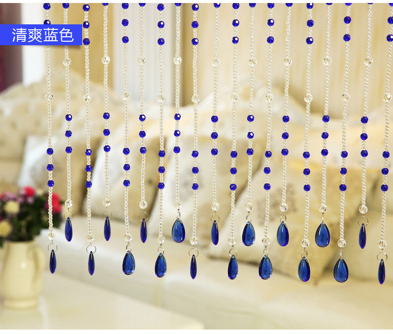 
                                        门帘水晶珠帘隔断帘成品玄关半帘客厅卧室屏风帘挂帘子窗帘装饰床帘屏风帘 香槟20条弧形                