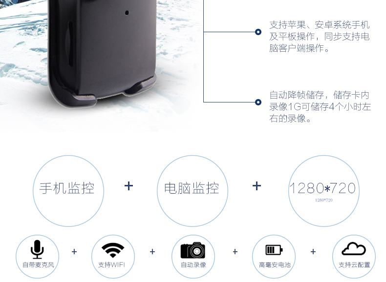 
                                        智能高清网络wifi微型摄像机 迷你照相机 手机远程监控网络摄像头 高清家用无线监控摄像头 官方标配+16G卡                