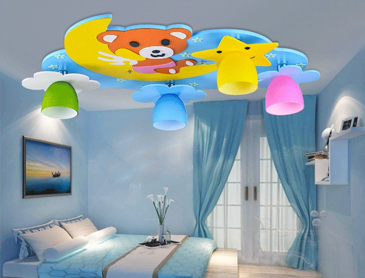 儿童房灯led卧室吸顶灯男孩女孩公主房间灯温馨创意卡通灯具灯饰 粉色
