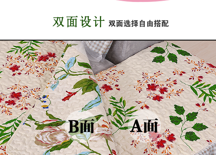 依米花家纺  沙发垫布艺四季通用真皮沙发垫 韩版蕾丝双面坐垫防滑贵妃垫 拜城日记 韩版花边55*55cm靠垫套