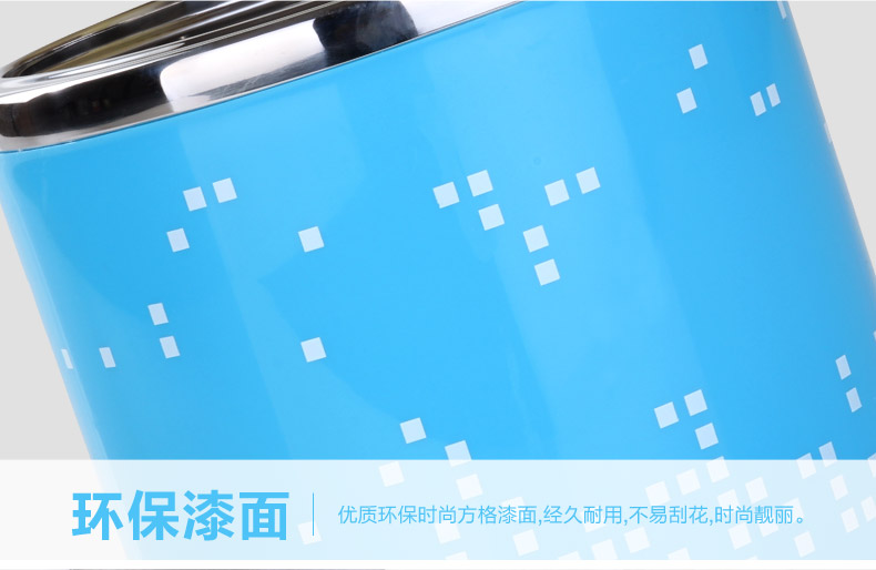 角拓者 不锈钢保温饭盒 多层饭盒全密封保温桶保温盒 3 4层便当盒 不锈钢饭盒保温盒 4层蓝色 包含保温袋