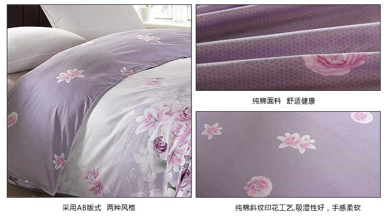 
                                        圣淘沙(STS)床品家纺 全棉斜纹单双人被套 被罩 单件 美丽印象 160*210cm                