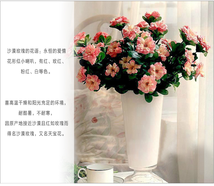 【畅宁】沙漠玫瑰2束（不含瓶）仿真花装饰花假花家居装饰 家居摆件绢花客厅摆件干花 粉紫