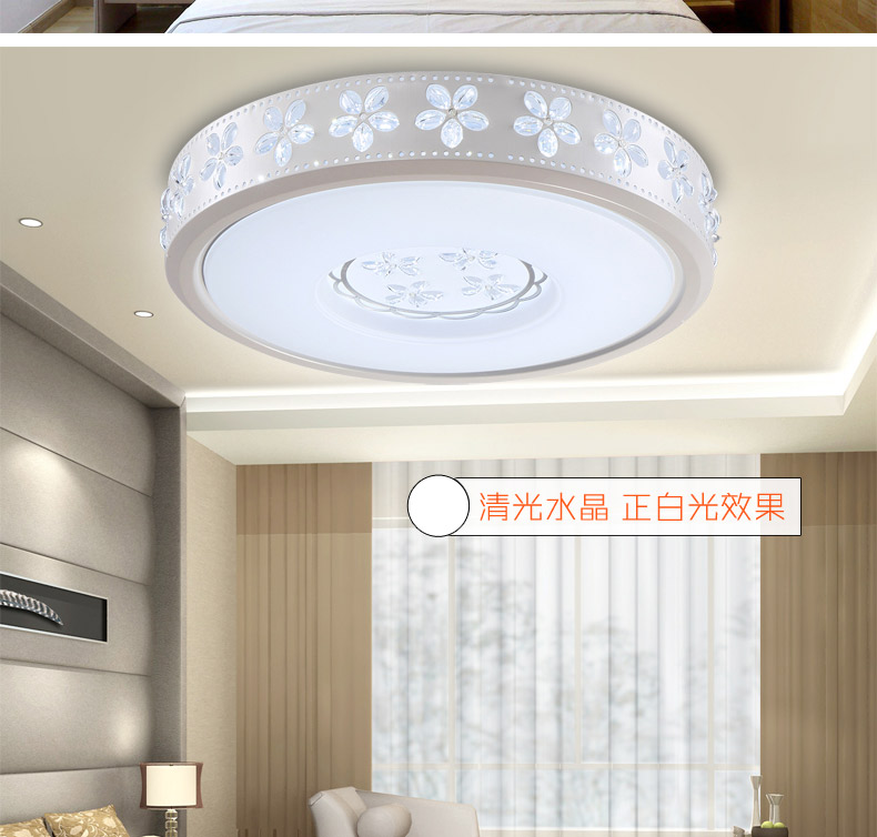 朗吉蒂led吸顶灯卧室灯客厅灯餐厅灯现代简约调光遥控灯具灯饰 42CM单色白光24W