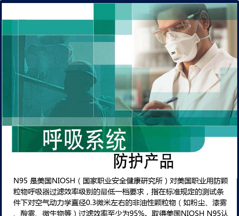美国3M 1860s N95 小号款防护口罩 专业防雾霾PM2.5防尘 20只盒 原装整盒1860S口罩20个