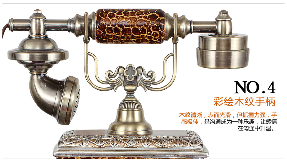 
                                        佳话坊 家居摆件工艺品 欧式仿古电话机 客厅创意装饰品 复古家用座机 摆设家装 智能蓝光版                