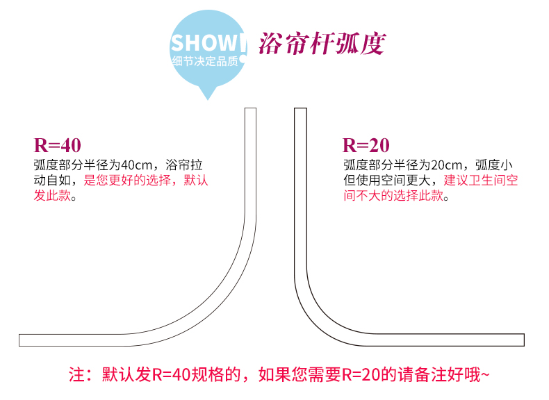 
                                                            善庆 浴帘杆浴帘套装免打孔浴室帘杆弧形浴杆L型304不锈钢淋浴帘架 抛光杆103*103+浴帘+挂环                