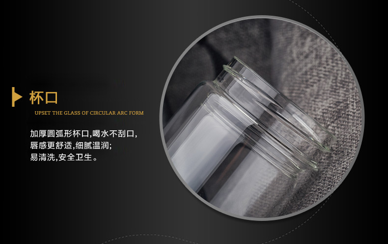 
                                        水中神470ml大容量 双层玻璃茶杯 耐热水杯 礼盒装9072                