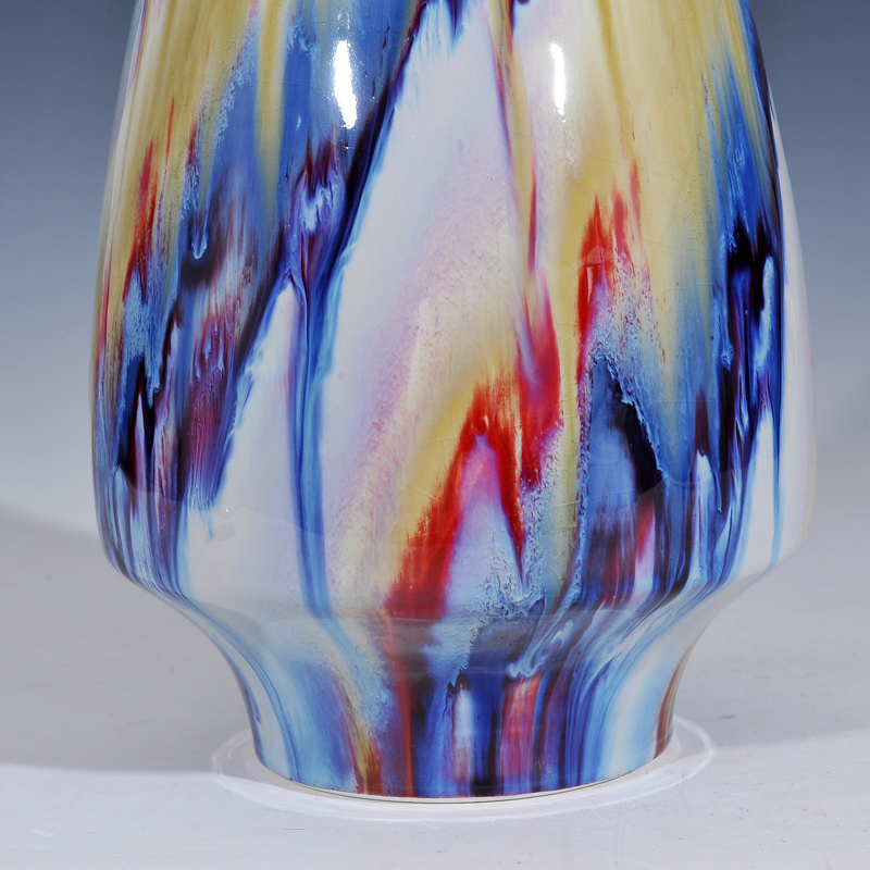 【孤品亲送】国家级颜色釉研究专家邓希平作品 窑变花