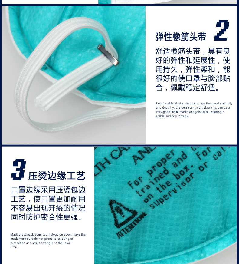 美国3M 1860s N95 小号款防护口罩 专业防雾霾PM2.5防尘 20只盒 原装整盒1860S口罩20个