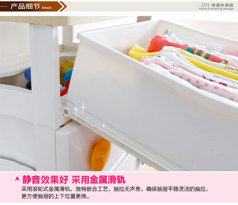 爱丽思IRIS 多层塑料收纳柜 儿童抽屉式衣物整理柜 组合简易 宝宝衣柜彩扣HG-555 五层