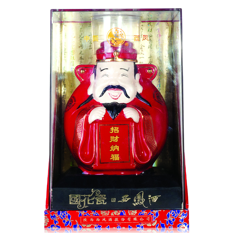 西凤财神酒 国花瓷西凤酒30年珍品 招财纳福高