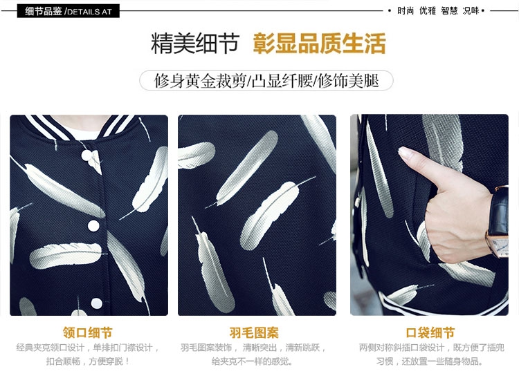 丹杰仕  2015年秋季韩版修身显瘦 罗口蜂窝麻 羽毛款 夹克衫时尚潮 黑色764 S