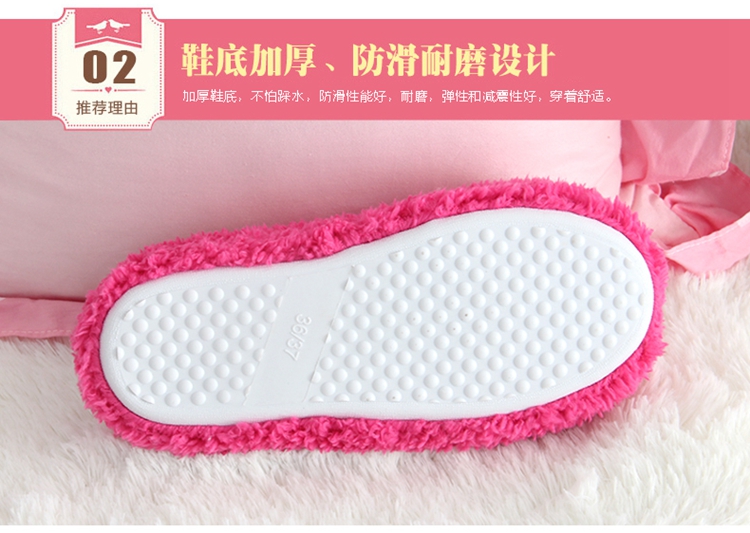 南极人保暖毛绒棉拖鞋 春秋冬季男女情侣室内加厚居家棉鞋 家居地板厚底拖鞋 灰白 43-44