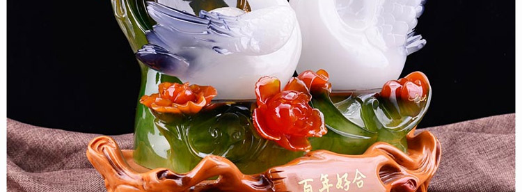 聚善缘 天鹅摆件结婚礼物创意实用时尚高档送朋友闺蜜新婚庆礼品婚房摆设床头柜电视柜书架摆设品 大号 37*17*41cm 毛重6.2kg