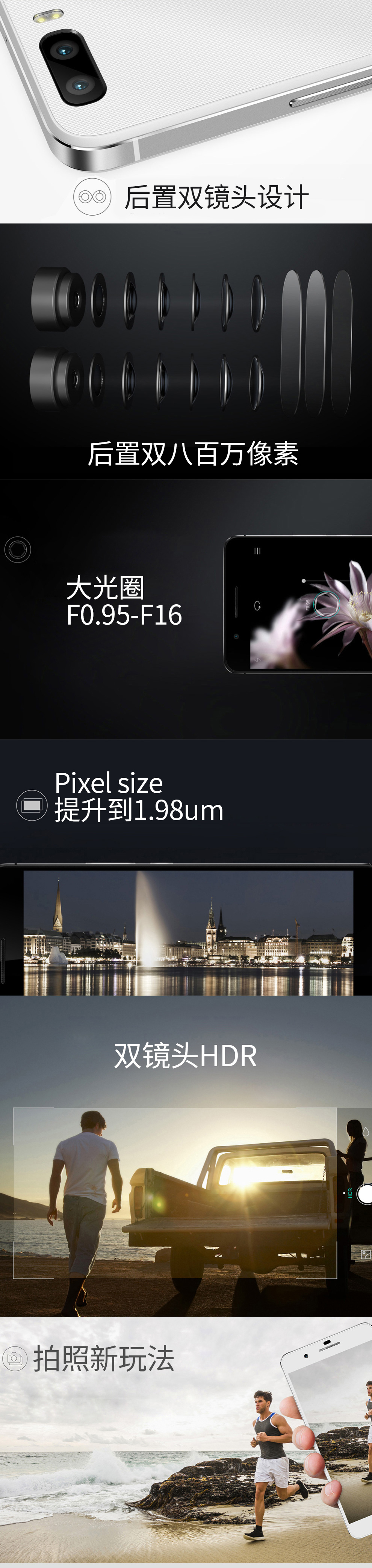 荣耀6 Plus 双卡双待双通手机 白色 移动4G(16GB ROM) 标配版