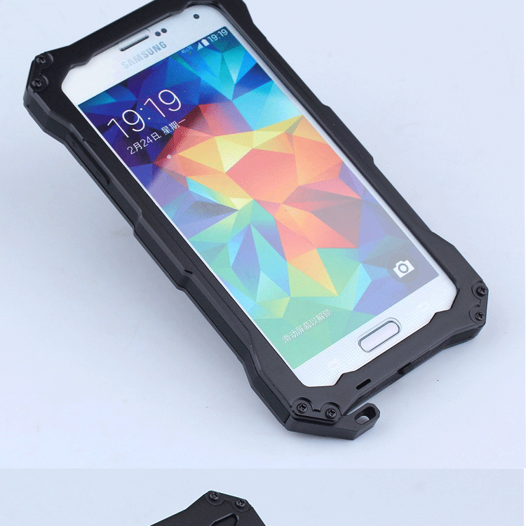 S.CENG Gundam Water Resistant Dustproof Shockproof Silicone Gorilla Glass Aluminum Alloy Metal Case Cover for Samsung Galaxy S5