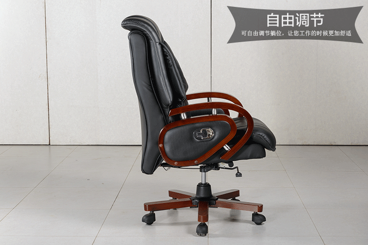 电动按摩老板椅 皮革实木扶手大班椅凳子 办公家具椅 8026 头层真皮