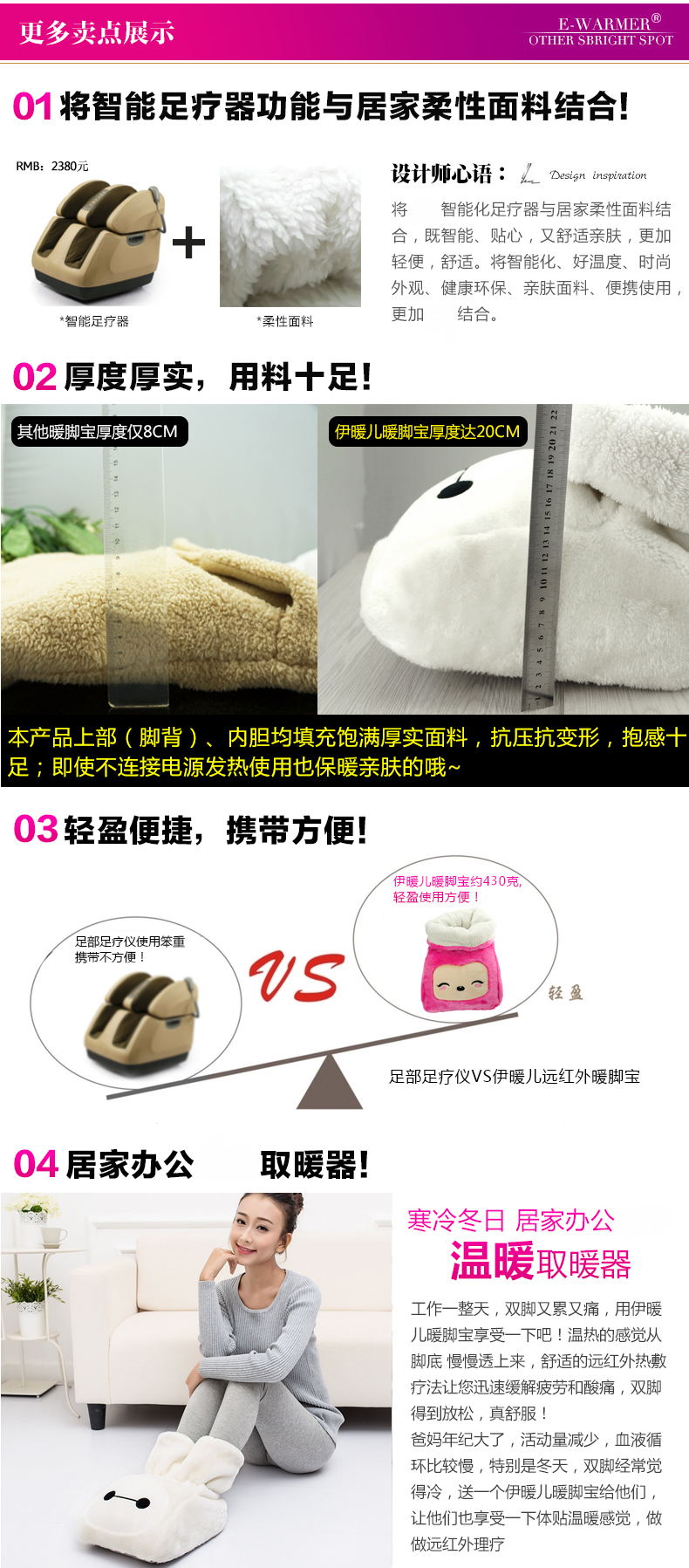
                                        伊暖儿高帮插电卡通暖脚宝暖脚垫电暖宝暖手宝加热坐垫电暖鞋 5V鹿小样                