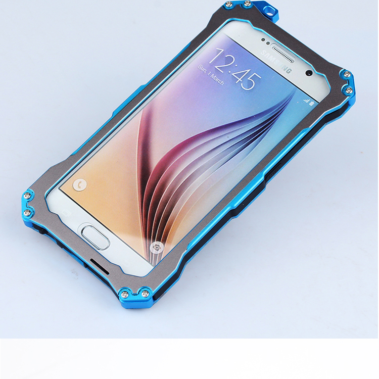 S.CENG Gundam Water Resistant Dustproof Shockproof Silicone Gorilla Glass Aluminum Alloy Metal Case Cover for Samsung Galaxy S6