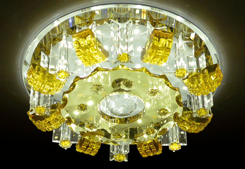 始航照明 个性吸顶灯创意圆形led水晶灯走廊灯吸顶灯玄关灯过道灯客厅