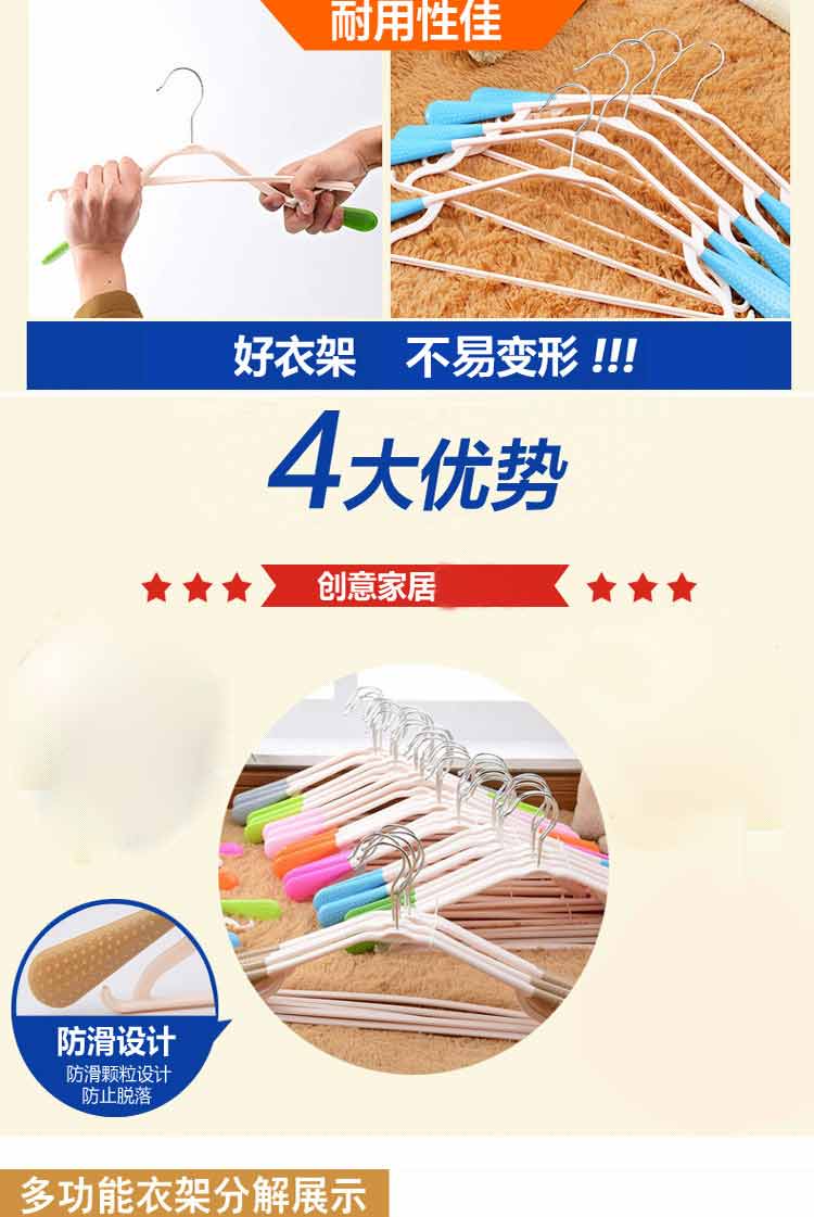 
                                        万迈   衣架防滑衣架 肩无痕加厚防滑衣架干湿两用衣挂魔术衣架 混色随机发货 防滑衣架10件装                