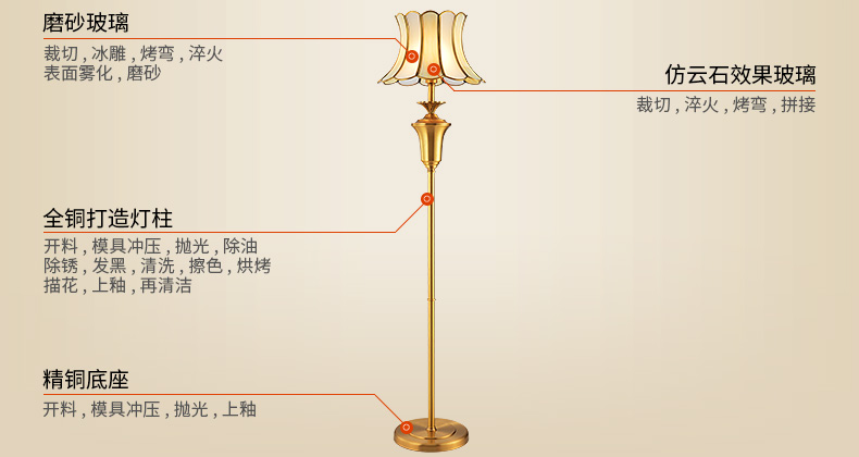 
                                        蔻驰 客厅欧式全铜落地灯 美式现代简约卧室奢华铜落地灯具灯饰 新品 落地灯 落地灯                