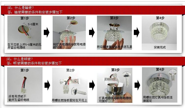 合丰 LED进口贴片过道灯玄关灯阳台灯走廊灯水晶灯吸顶灯门厅灯入户灯现代时尚梦幻花朵灯 LED3W+紫红辅光 暗装