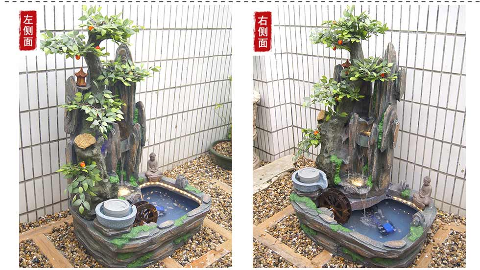 
                                        流水摆件 大型假山喷泉创意家居装饰品客厅工艺品中秋节礼品 送礼中秋礼物 15913                