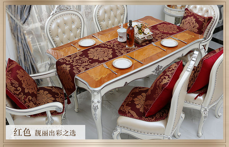 
                                        圣美绮夏天欧式椅垫坐垫夏季防滑实木家用餐厅布艺餐椅垫 柏妮丝红色 椅垫50*50cm(不含芯)                