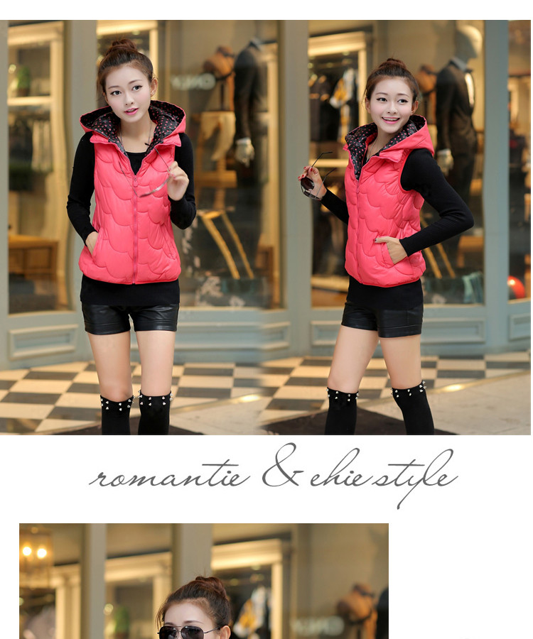 <em>羊诺</em>2014秋冬装新款韩版连帽加厚短款背心马