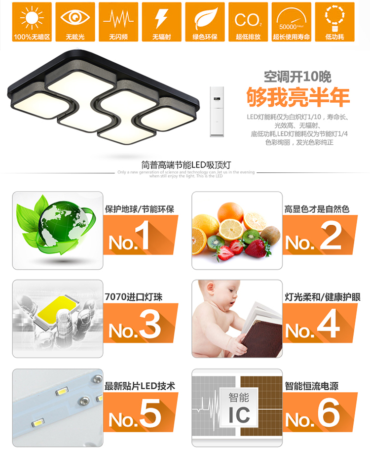 
                                        简普 现代吸顶灯简约LED客厅灯卧室灯餐厅灯饰灯具Q2600 九头圈圈灯罩 单色白光                